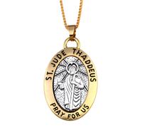 Collana con ciondolo San Giuda Taddeo prega per noi argento oro gioielli...