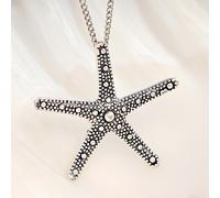 Collana con ciondolo stella marina grande, bavaglino di dichiarazione,...