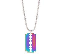 Collana con ciondolo, stile Hip Hop Regali di compleanno Donna Uomo Maglione a forma di lama Gioielli a catena per la vita quotidiana Collana Gioielli di moda Multicolore