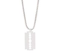 Collana con ciondolo, stile Hip Hop Regali di compleanno Donna Uomo Maglione a forma di lama Gioielli a catena per la vita quotidiana Collana Gioielli di moda D'argento