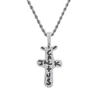 Collana con ciondolo stile strada Hip Hop Cactus Jack Cross, uomo donna placcato oro 18k ghiacciato CZ personalizzato Bling Diamond Jewellery