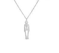 Collana con Ciondolo Teschio Punk Gotico Donna Retro Cartoon Scheletro Girocollo in Acciaio Inossidabile Strega Gioielli per Feste Regali Halloween Practical Treatment