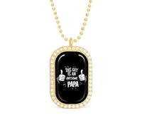 Collana con ciondolo "This Guy Is An Awesome Papa", gioielli alla moda, ciondolo quadrato con bordo bianco, lega