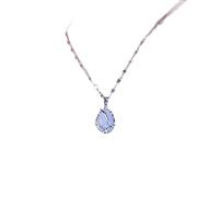 Collana con ciondolo tulipano blu chiaro, catena della clavicola fresca e delicata, piccolo accessorio per ciondoli eleganti, adatto per il pendolarismo quotidiano e l'abbigliamento da datazione