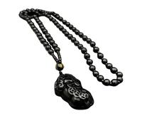 Collana con Ciondolo Una Collana Che simboleggia la ricchezza e Il Buon auspicio La credenza Cinese del Feng Shui imita la Collana di Ossidiana Nice Processing