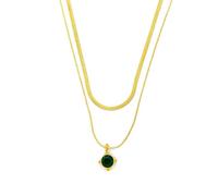 Collana con ciondolo verde da donna, alla moda, semplice, accessorio per tutti i giorni, collana alla moda adatta per l'uso quotidiano