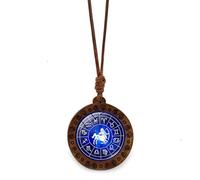Collana Con Ciondolo Zodiacale Per Donna E Uomo Oroscopo In Legno Rotondo In Corda Di Cera Con Catena Per Maglione Segno Zodiacale Astrologia Costellazione Regalo Di Compleanno Gioielli Sagittario