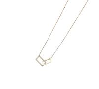 Collana con clip di carta geometrica 925 per donne, gioielli semplici ed eleganti, squisita versatile che può essere indossata a strati, adjustable, Zirconia cubica