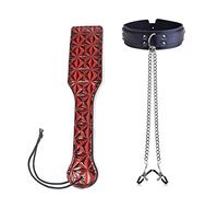 Collana con clip per capezzoli, regolabile in fetica, con catena per seno, SM Bondage, pagaia erotica, in pelle, giocattolo sessuale