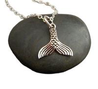 Collana con coda di sirena in argento sterling 925, ciondolo a forma di oceano, sirena marina, mistica, gioielli da spiaggia, ciondolo naturale, regalo estivo per lei | con catena da 18 pollici |