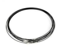 Collana con Colletto in Filo di Rame Nero con Chiusura Magnetica Color Argento Opaco Lunga 46,7 cm, Spessore del Filo: 1 mm, 5 pezziDurability