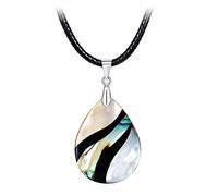 Collana con Cordoncino di Cuoio con Pendenti di Conchiglia Gioielli da Donna Accessori Regali Elegante e Popolare Durable Design