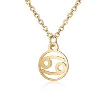 Collana Con Costellazione Rotonda Cava Alla Moda Ciondolo Con Segno Zodiacale Catena Per Clavicola Delicata Regolabile Gioielli Astrologici Con Segno Zodiacale Per Donne E Uomini Regalo Per Il Cancro