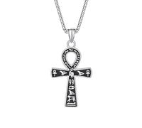 Collana con croce celtica Yaumatea Triquetra, nodo della trinità irlandese, amuleto della protezione vichingo, gioielli con nodi d'amore, catena in acciaio inossidabile da 61 cm