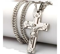 Collana con Croce CR-38721 - Argento / 60cm KP38721