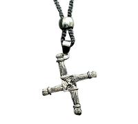 Collana con croce di Santa Brigida Irish Kildare St Bridget Corda e borsa...