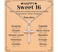 Collana con Croce Infinita, Collana con Ciondolo a Croce Religiosa per Nipote/Figlia/Amica/Battesimo (B)