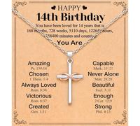 Collana con Croce Infinita, Collana con Ciondolo a Croce Religiosa per Nipote/Figlia/Amica/Battesimo (A)