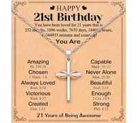 Collana con Croce Infinita, Collana con Ciondolo a Croce Religiosa per Nipote/Figlia/Amica/Battesimo (D)