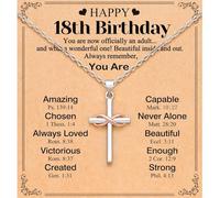 Collana con Croce Infinita, Collana con Ciondolo a Croce Religiosa per Nipote/Figlia/Amica/Battesimo (C)