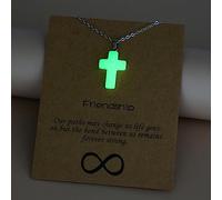 Collana Con Croce Luminosa - Collana Di Amicizia Con Pietra Fluorescente In Pietra Naturale Collana Che Si Illumina Al Buio Accessori Per Gioielli Bagliori Per Donne Ragazze Adolescenti, Colore Foto,