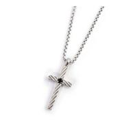 Collana con croce pendente e zircone