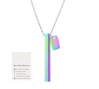Collana con croce per alleviare l'ansia, con dedica biblica ispiratrice e anti-ansia, splendida collana in acciaio inox, per meditazione, antistress, sollievo dall'ansia, Acciaio inossidabile, Nessuna