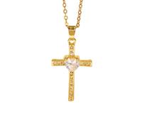 Collana Con Croce Per Donne E Ragazze, Placcata In Oro 18 Carati, Con Zirconi Cubici, Ciondolo A Forma Di Croce, Ciondolo Geometrico, Delicato Gioiello Con Diamanti, Regali Religiosi.