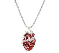 Collana con cuore anatomico da donna, ciondolo 3D a forma di cuore umano, collana con anatomia a cuore spezzato, gioielli di organo, accessori regalo per Halloween