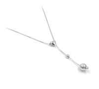 Collana con Cuore Bombato e Sfera Martellata in Argento 925