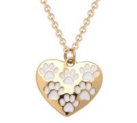 Collana con cuore da donna con stampa di zampe, collane commemorative per cani amanti dei gatti, regali per donne per proprietari di animali domestici in lutto, regalo di compleanno per migliore amico