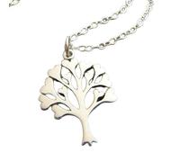 Collana con cuore e albero della vita in argento sterling 925, ciondolo con amore per la famiglia e la natura, semplice e moderno, regalo per tutti i giorni per mamma, nonna e nonna | con catena da