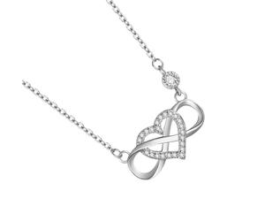Collana con cuore infinito, da donna, gioiello da collo, collana d'amore senza fine, per donna, madre, compleanno, San , matrimonio, addio al nubilato, festa, shopping,