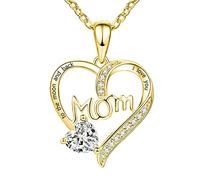 Collana con diamanti incisi a forma di cuore, per la festa della mamma, regalo per la festa della mamma, con ciondolo a forma di cuore, bellissimo regalo in movimento, B, 7cmX5cmX1cm, Moderno