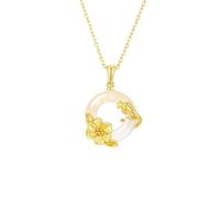 Collana con Dodici Divinità Floreali per Donna, Collana In Argento Sterling 925, Ciondolo Placcato In Oro, Ciondolo Guardiano, Regalo per Donne, Ragazze, Fidanzate, Mamme, Mogli, Fiori Di Melograno