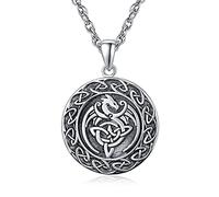 Collana con drago celtico, in argento Sterling 925, per donne e uomini