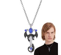 Collana con drago punk - Accento elegante di gioielli con ciondolo in metallo, ornamento di tagliente | Accessorio multiuso per il collo fantasy ispirato alle tendenze, presente per ragazzi e uom