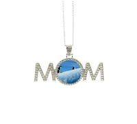 Collana con due pinguini antartici con immagine della natura della scienza e della natura, regalo per la festa della mamma per mamma, nonna, collana di compleanno, Medio