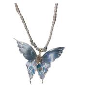 Collana con farfalla blu, grazioso, ciondolo con perla a farfalla, anniversario o regalo di compleanno per gli amanti delle farfalle, gioielli raffinati per le donne