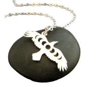 Collana con fasi lunari in argento sterling 925, piccolo ciondolo con calendario lunare, mezzaluna, gibbosa, crescente, calante, uccello celeste, astrologia | con catena da 18 pollici | placcato