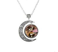 Collana con fata danzante e luna, realizzata a mano