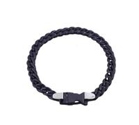 Tesselite Collana con Fibbia a Catena in Acrilico per Uomo e Donna, Collana a Catena Trasparente Punk Rock, Gioielli di Moda Personalizzati, Pezzo Unico, Nero Lucido, Taglia Unica