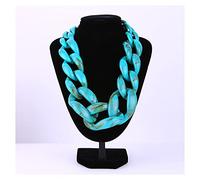 Collana con fibbia in acrilico esagerata con catena clavicola collana oversize accessori collana spessa maglione catena collare gioielli regali di San Valentino azzurro
