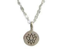 Collana con fiore di loto in argento sterling 925. Gioielli zen per lo yoga. Semplice. Ciondolo delicato. Per tutti i giorni. Gioielli delicati. Regalo per lei | Con catena da 18 pollici | Placcato