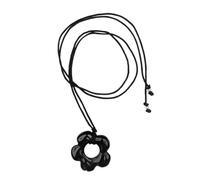 Collana con fiore nero alla moda per le donne girocollo regolabile catena clavicola gioielli che migliorano gli stili quotidiani girocolli minimalisti, Misura unica, come descritto, come descritto
