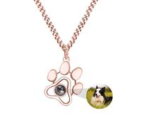 Collana con foto personalizzata Collana commemorativa del cane con immagine dentro Collana di proiezione dell'immagine della zampa del cane del gatto Collana con foto per gli amanti degli animali dome