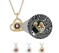 Collana con Foto Personalizzata, Collana con Foto Dentro, Proietta Tua foto, Collana Personalizzata per Donne e Uomo, Regalo Donna Compleanno, per Fidanzata Moglie e Mamma (C)