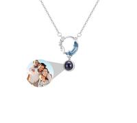 Collana con foto personalizzata, collana personalizzata con foto proiettata pendente a forma di macchina fotografica in argento sterling 925 catena con foto gioielli commemorativi regali anniversari
