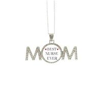 Collana con frase "Best Nurse Ever", regalo per la festa della mamma, regalo per mamma, nonna, regalo di compleanno, Medio