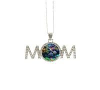 Collana con immagine colorata dell'oceano della scienza della natura, regalo per la festa della mamma, regalo per mamma, nonna, regalo di compleanno, Medio